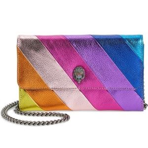 Kurt Geiger London Stripe Leather Chain Wallet